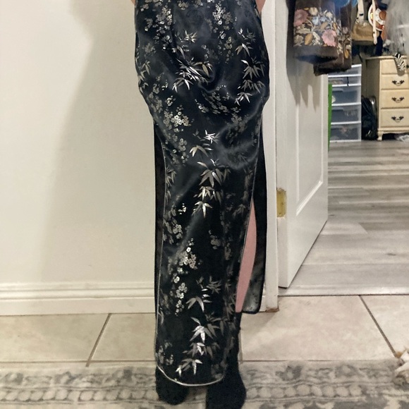 Vtg maxi floor length qipao keyhole neckline cheongsam dress - Picture 8 of 10